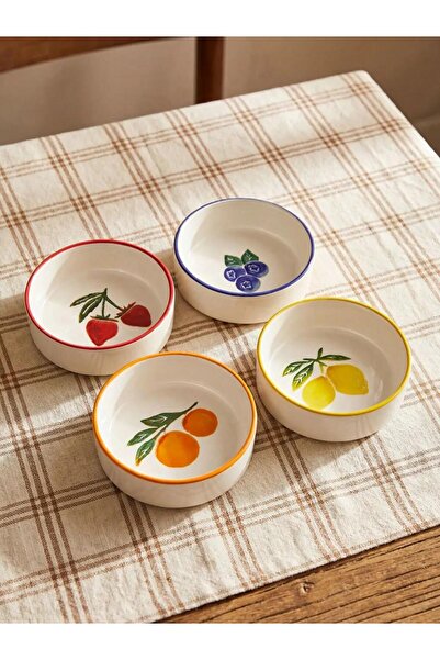 LC Waikiki Σετ Κεραμικών Μπολ με Σχέδια Μικτών Φρούτων 4 τεμαχίων (S6)