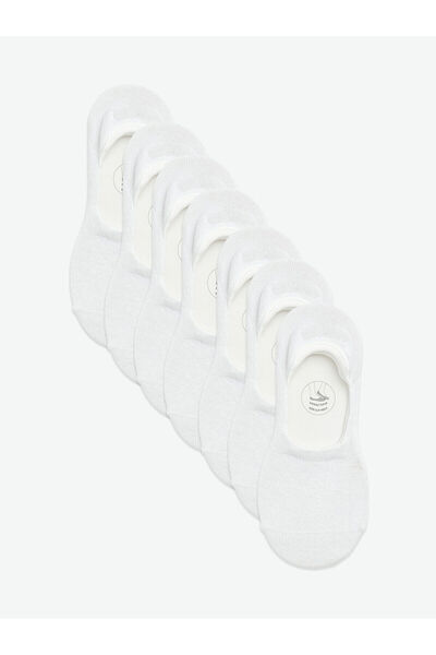 LC Waikiki White Non-Slip Heel Women's Ballerina Socks 7-Pack