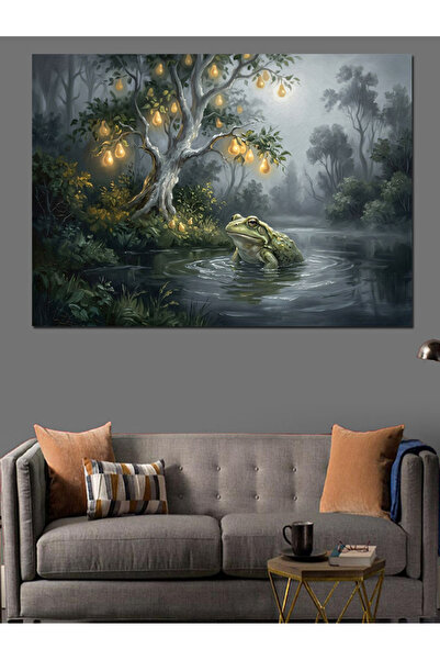 Artmeg Arborele Mistic Echipat cu Lumini în Pădure - Pânză Decorativă - Masă ...
