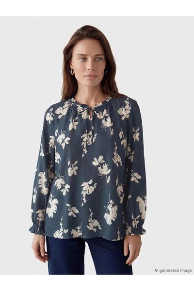 LC Waikiki Μπλούζα με δετό γιακά και λουλούδια (S6)