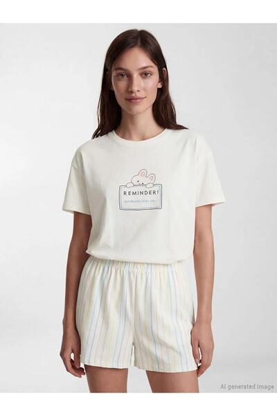 LC Waikiki Σετ γυναικείας πιτζάμας Crew Neck με τύπωμα (S6)