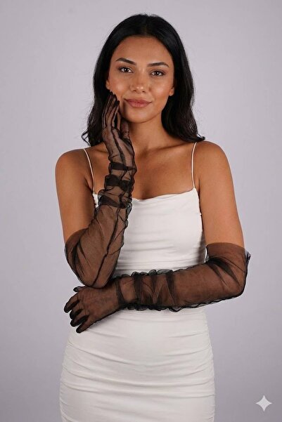 Hobigram Avelisse Couture Μαύρα Γάντια από Ολόκληρο Τούλι – Κομψό Αξεσουάρ γι...