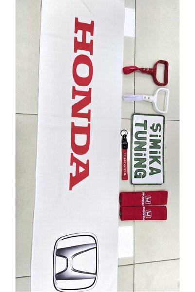 şimika tuning tuningmarketim Honda Car Torpedo Towel and 2-Piece Belt Cover and 2-Piece Car Handle (with Keychain as a Gift)