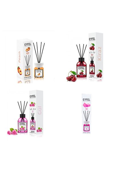 Eyfel Set 4 Eyfel: 1x Piersica, 1x Cirese, 1x Trandafir, 1x Bubble gum