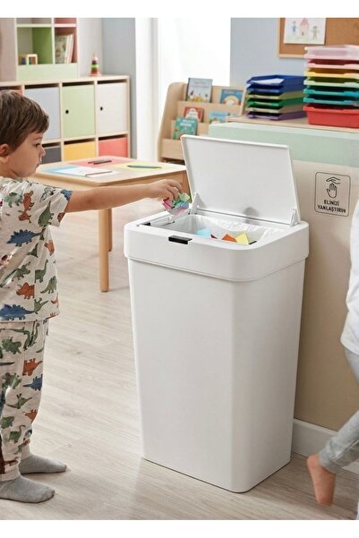 TD HOME Sensörlü Çöp Kovası 50 Litre | Kızılötesi Sensörlü Otomatik Kapak | S...