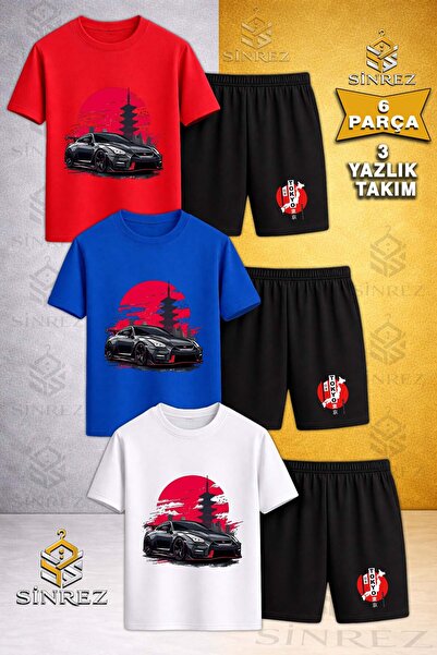 SİNREZ Tricou cu gât rotund imprimat pentru copii CAR SYH TOKYA DAIRE ONUNDE,...