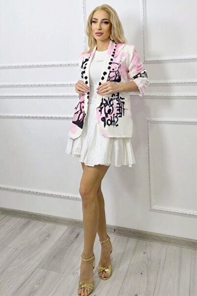 FashionForYou Μπλέιζερ ημέρας GRAFFITI, με σχέδιο pop-art, Teddy Ink Emotion,...