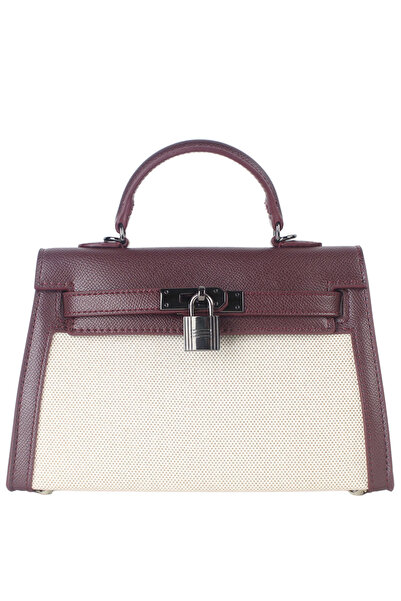 Generic شنطة يد نسائية بتصميم عالمي مع حمالة للكتف لون عنابي مقاس 22
