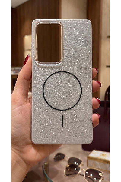 Hatreds Galaxy S25 Ultra İçin Uyumlu Simli Tasarımlı Soft Silikon Kılıf