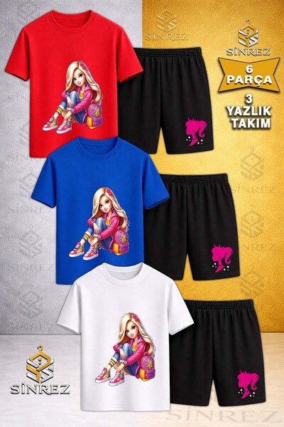 SİNREZ Tricou cu imprimeu pentru copii PRINCESS SITTING CANTALI cu gât rotund...
