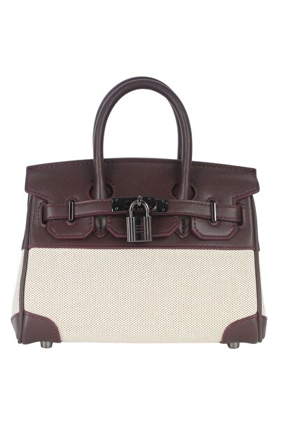 Generic شنطة نسائية فاخرة بتصميم كلاسيكي عصري، مزيج من الجلد والقماش بلون عنا...