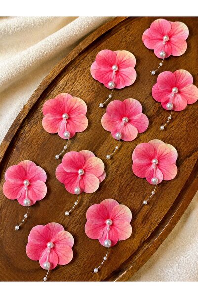 Pendant Pearl Hydrangea Artificial Ready Flower -20 Pieces- Wet Textured - DARK PINK