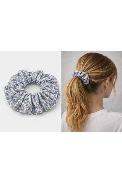 HALHALMILL Floral Desenli Scrunchie Simit Toka