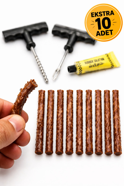 MEDUSHOP Lastik Tamir Kiti Seti 2 T Sap Aparat 3+10 Fitil Yapıştırıcı Oto Mot...