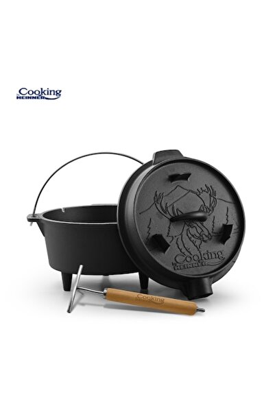 Cooking by Heinner Ceaun fonta pura cu capac Nature, 25 x 14 cm, 4 L