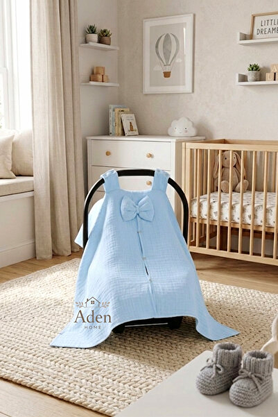 Aden Home Collection %100 Pamuklu Dört Kat Bürümcük Müslin Bebek Puset Örtüsü