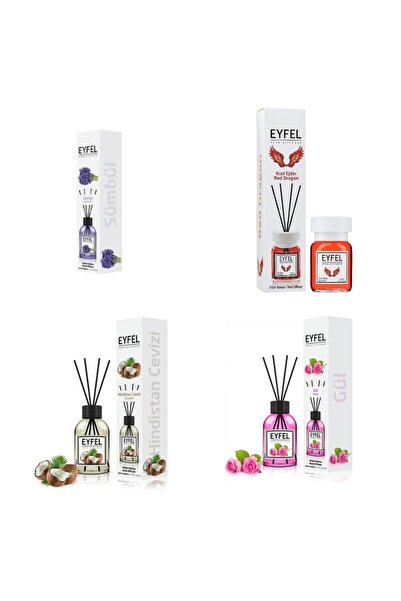 Eyfel Set 4 Eyfel: 1x Zambile, 1x Red dragon, 1x Nuca de cocos, 1x Trandafir