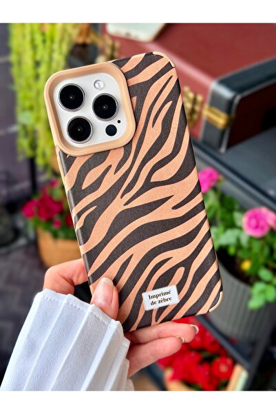 Go Aksesuar Iphone 16 Promax Uyumlu Kaplama ZEBRA Tasarımlı Silikon Kılıf