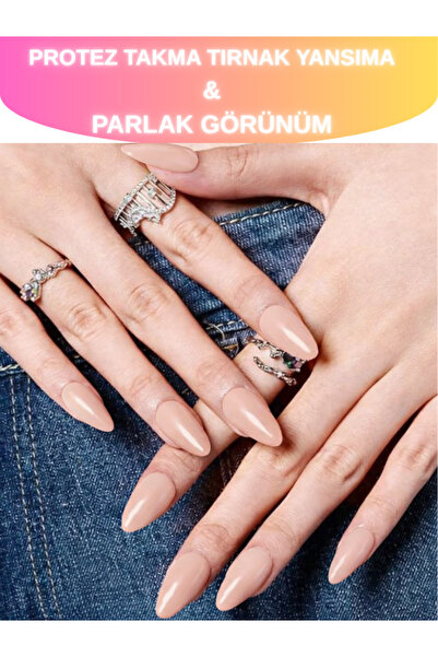 SheMask Protez Tırnak Seti Protez Tırnak Kedi Gözü Yansımalı Nude Takma Tırna...