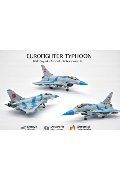 RAMO'S STORE Eurofıghter Metal Uçak Füze 5.Nesil Model Savaş Uçağı Çekbırak I...