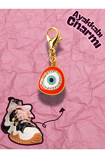 Hugs and Gifts Shoe Charm 🧿   Orange Evil Eye Light