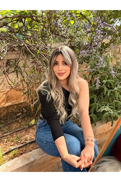 favorim peruk Gerçek saç dokusunda ombreli küllü peruk