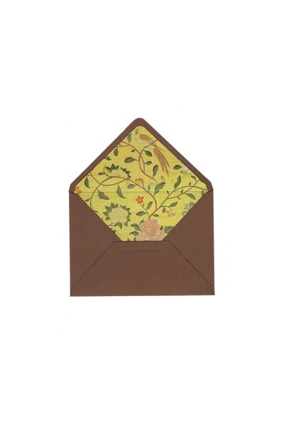 Bazen Defter Peony Patterned Brown Envelope