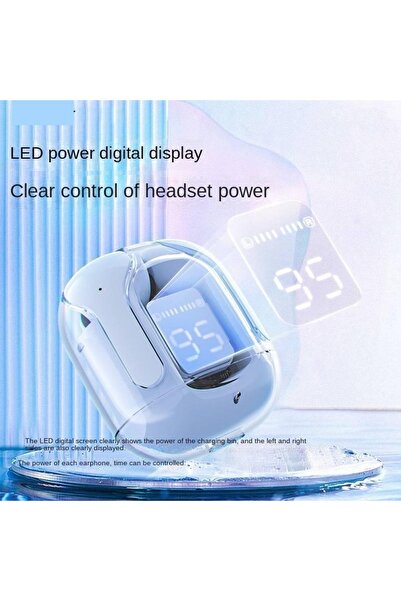 BUKREM STORE seffaf-53-kapsulu-kulaklik-uzay-yesil-bluetooth