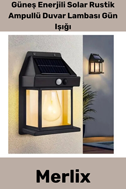 Merlix #Gün Işığı Led Dış Mekan Bahçe Lambası Güneş Enerjili Solar Rustik Amp...