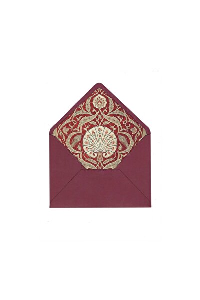 Bazen Defter Sazyolu Desenli Bordo Zarf