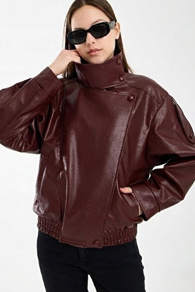 Jaglion New Season Ysl High Collar Sports Leather Jacket