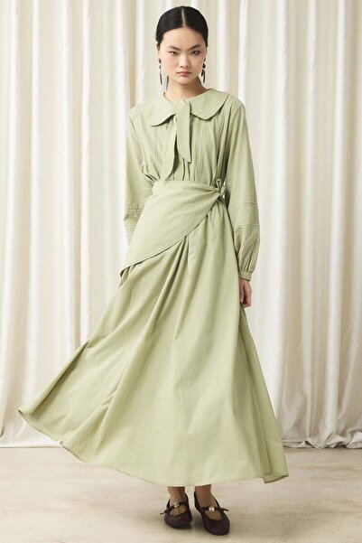 ASEDE Εισαγόμενο Υφασμάτινο Σετ Φουλάρι με Γιακά και Λεπτομέρεια στη Μέση από...