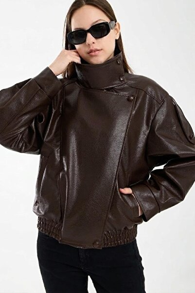 Jaglion New Season Ysl High Collar Sports Leather Jacket