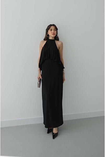 Havoş Μαύρο φόρεμα Benson με ανοιχτή πλάτη