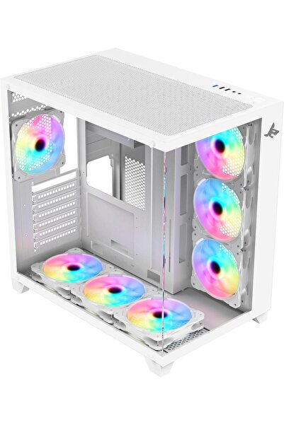 SHARX PROVEN ATX Mid-Tower Gaming PC Case, (XI700W) with 7 pre-installed 120m...