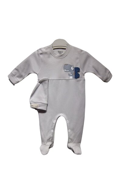 HEKİ Baby & Kid Dino Printed Interlock Baby Boy Jumpsuit