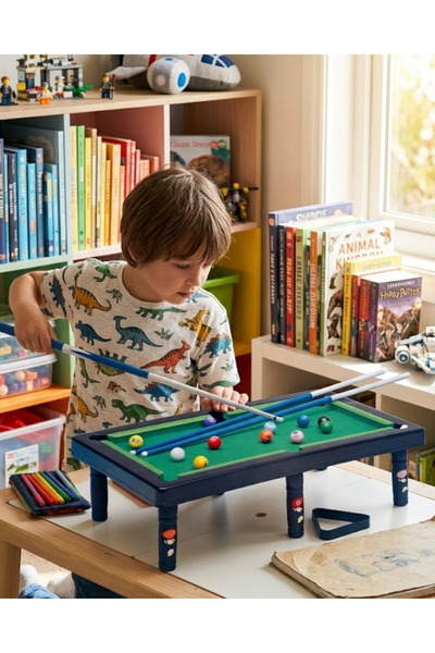 Lisinya Mini Bilardo Oyunu Seti Evde Eğlenceli Masa Oyunu Çocuk ve Aile -
