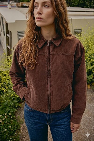 september island Abbie Brown Corduroy Coat Jacket