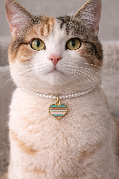 HALHALMILL Vintage design heart pearl cat necklace