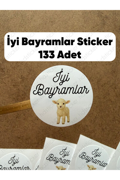 hdsticker 133 Adet Kuzu Temalı Kurban Bayramı İyi Bayramlar Sticker Hediye Çi...