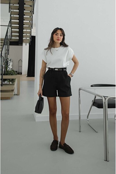 Havoş Μαύρο σορτς με ζώνη σε στυλ πόλης