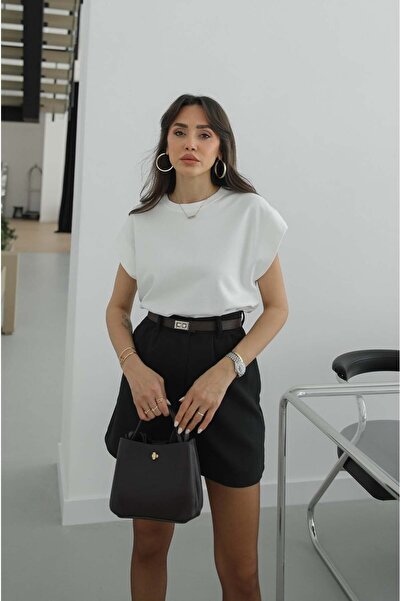 Havoş Μπλουζάκι Basic με μανίκια καπάκι σε χρώμα εκρού