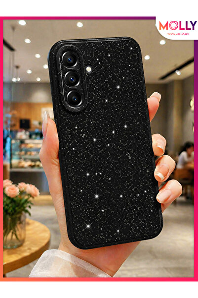 Molly SAMSUNG GALAXY A36 İçin Siyah Berry Parıltılı ve Işıltılı Parlak Simli ...