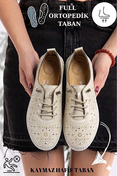 MCASERING 4 Point Orthopedic Insole Genuine Leather Handmade Summer Perforate...