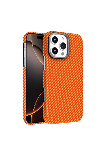 UnDePlus Apple iPhone 16 Pro Kılıf Kevlar Desenli Karbon M-Safe Magnetik Şarj...