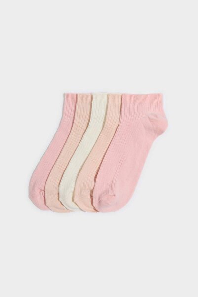 DeFacto Women's Comfortable Elastic 5-Piece Cotton Booties Socks H3023Axns