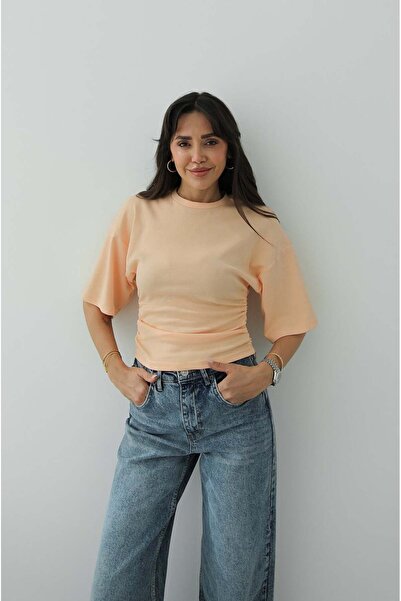 Havoş Μπλουζάκι με σολομό και σούρες στα πλαϊνά