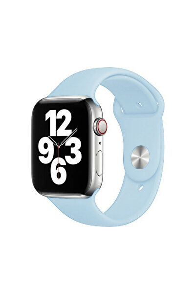 Quse Apple Watch 46/45/44mm & Series 1-3 42mm ile Uyumlu Silikon Kordon - Buz...