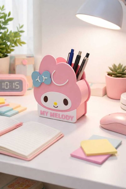 Luvena My Melody Kawaii Pen Holder Desktop Organizer Cute Pencil Case Office Organizer