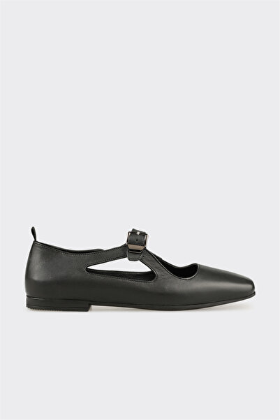 Elle Shoes Siyah Deri Kadın Günlük Ayakkabı